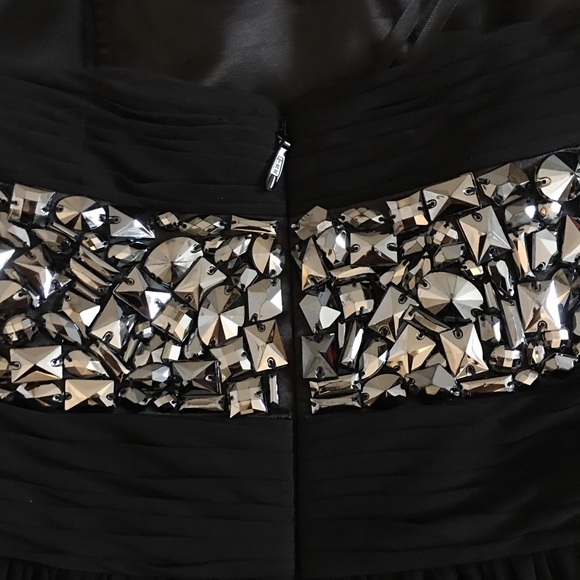 Black AKIRA Short Dress Fantastic Beading SZ L - Picture 7 of 8